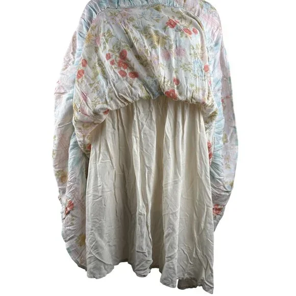 SPELL Women's Tunic Dress Pastel Floral Smocking Long Sleeve 233113N Size L - Picture 13 of 15